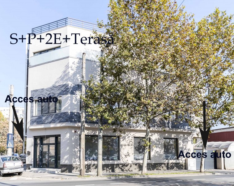 Spatiu s+p+2+terasa, 2020, curte proprie, 2 intrari, birou, rezidential, comercial, 940 mpu